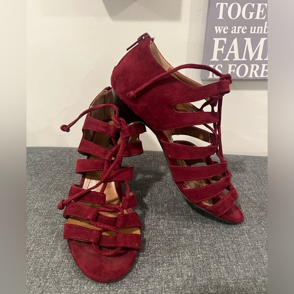 STYLE & CO women red suede stiletto heels/size 6M - Picture 8 of 8